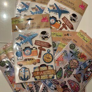 Pop Up and Glitter‎ Stickers 10 Packs (Travel and Feather Themes) (NEW)